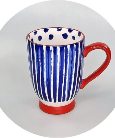 Taza cerámica rayas verticales