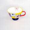 TAZA FLORES FONDO AMARILLO