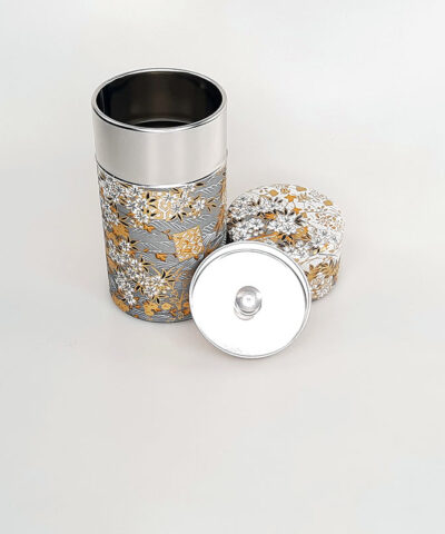 LATA PAPEL JAPONÉS HOJAS GRIS DORADO 02