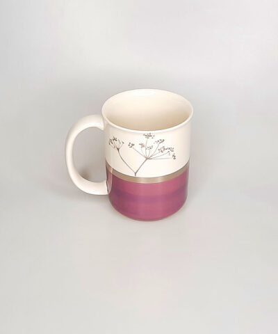 TAZA FLOR DIENTE DE LEÓN MORADO Y BLANCO