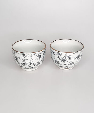 JUEGO DE TÉ PORCELANA JAPONESA FLORES FURAWA 02