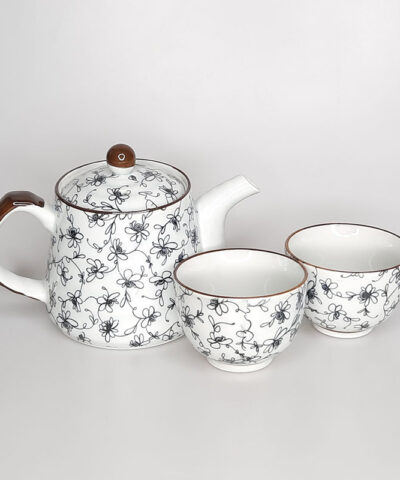 JUEGO DE TÉ PORCELANA JAPONESA FLORES FURAWA