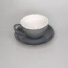 TAZA Y PLATO DESAYUNO GRIS