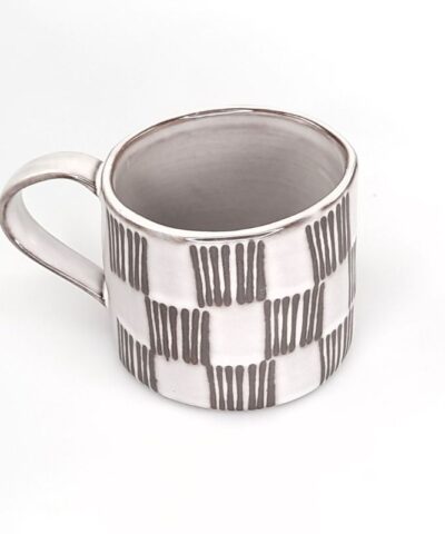 Taza Cerámica Cocida Rayas Verticales