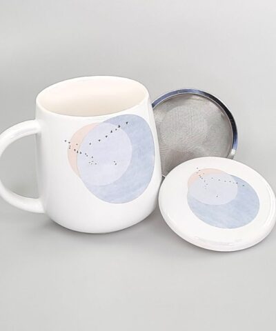 Taza Tapadera y Filtro Pájaros Azul 02