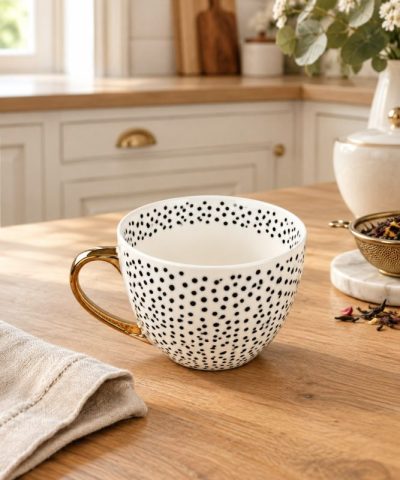Taza Corina Asa Dorada Puntitos