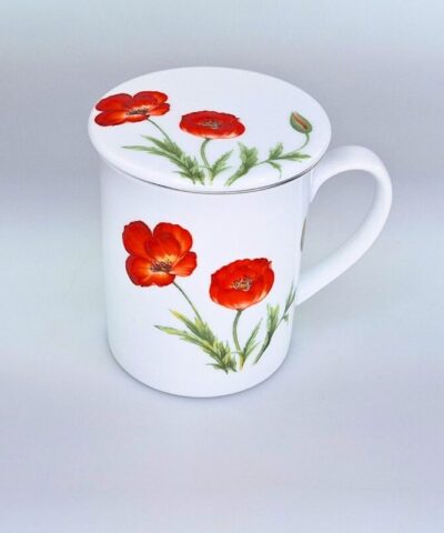 TAZA TAPADERA AMAPOLA