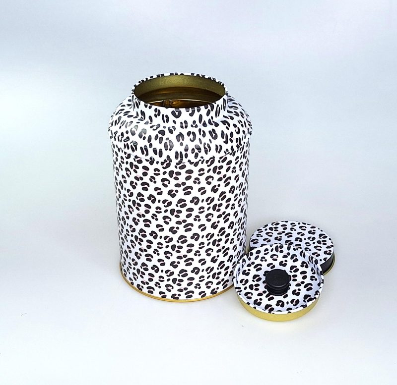 LATA ESTAMPADO LEOPARDO BLANCA 02 LATA ESTAMPADO LEOPARDO BLANCA 02