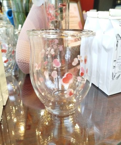 Alternative view of Vaso Alto Doble Cristal Corazones