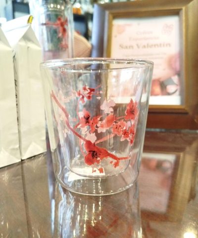 Vaso Pequeño Cristal Doble Cerezo